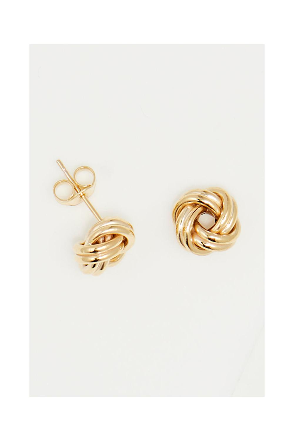 Boucles D'Oreilles "Noeud Torsadé 8 Mm" Or Jaune  375/1000