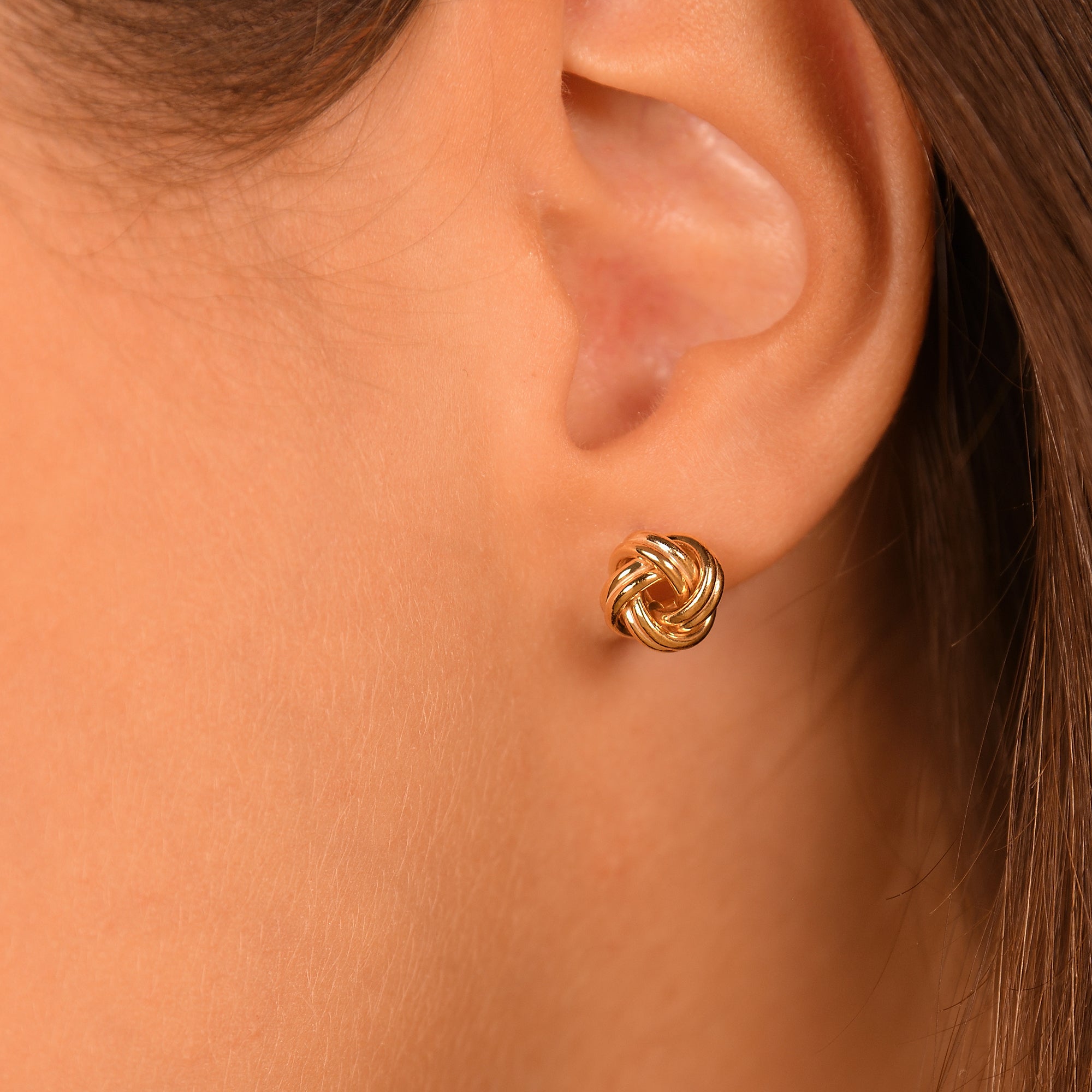 Boucles D'Oreilles "Noeud Torsadé 8 Mm" Or Jaune  375/1000