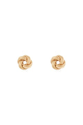 375/1000 Yellow Gold “8 Mm Twisted Knot” Earrings