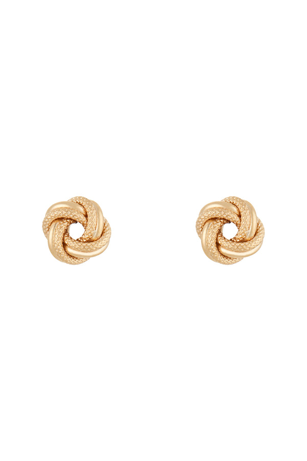 Boucles D'Oreilles "Noeud Torsadé 8 Mm"  Or Jaune 375/1000