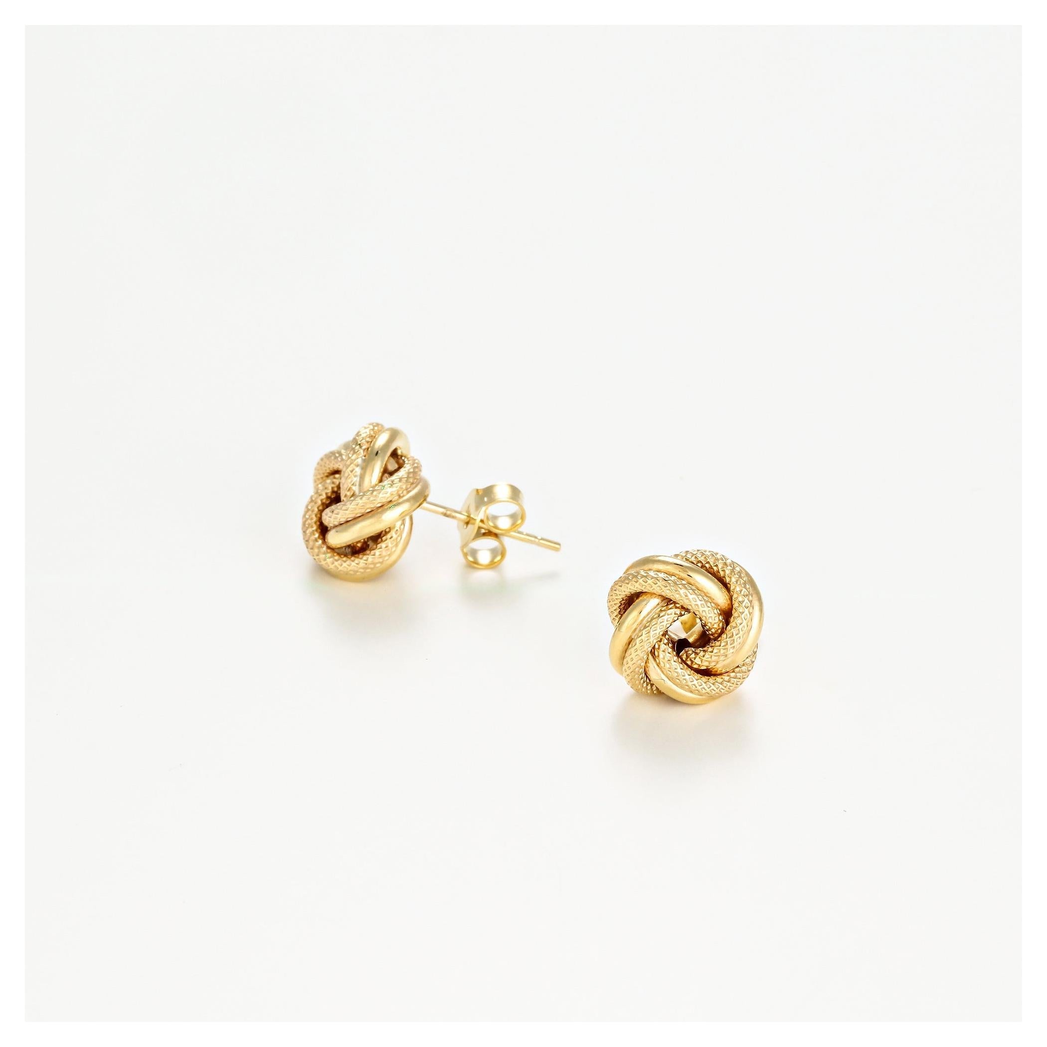 "10mm Twisted Knot" Earrings - 375/1000 Yellow Gold