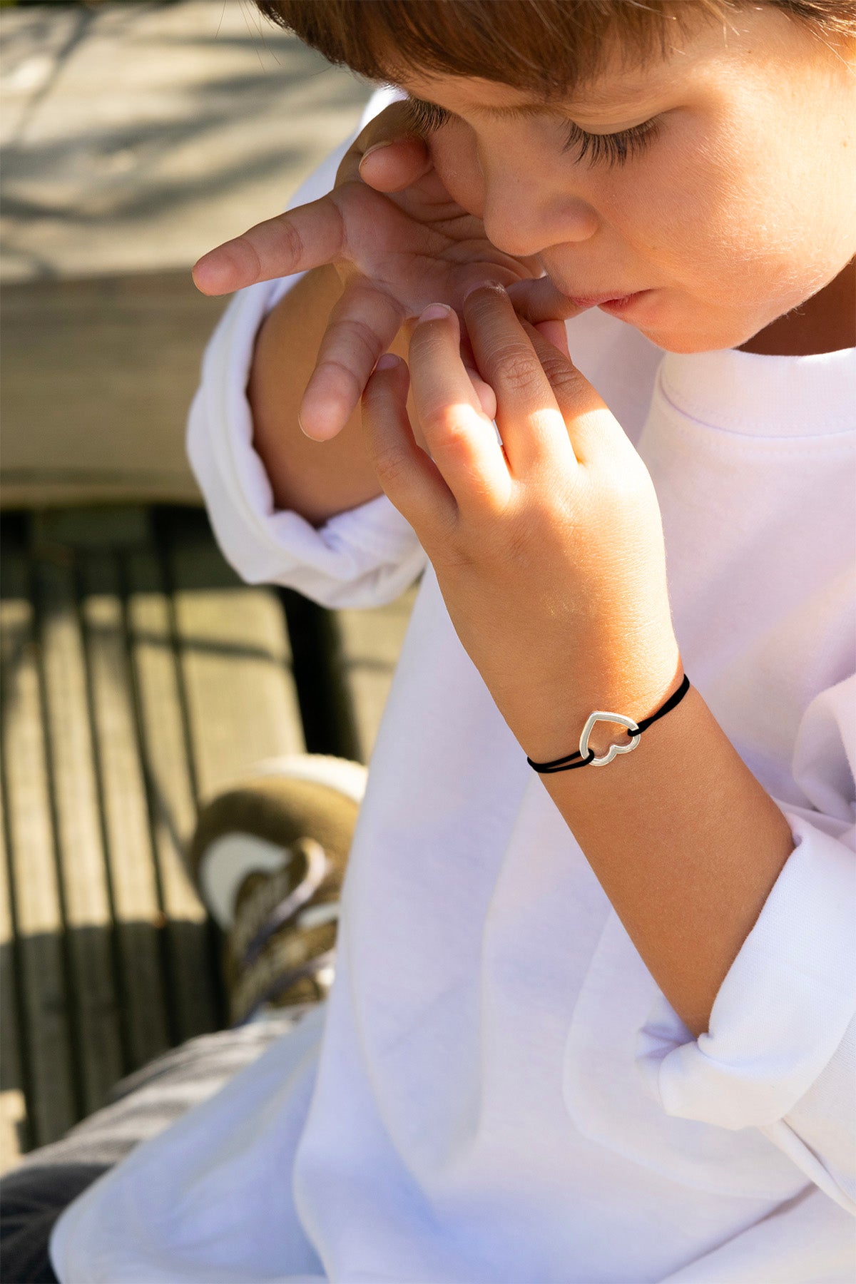 Open Heart Black Bracelet - Black