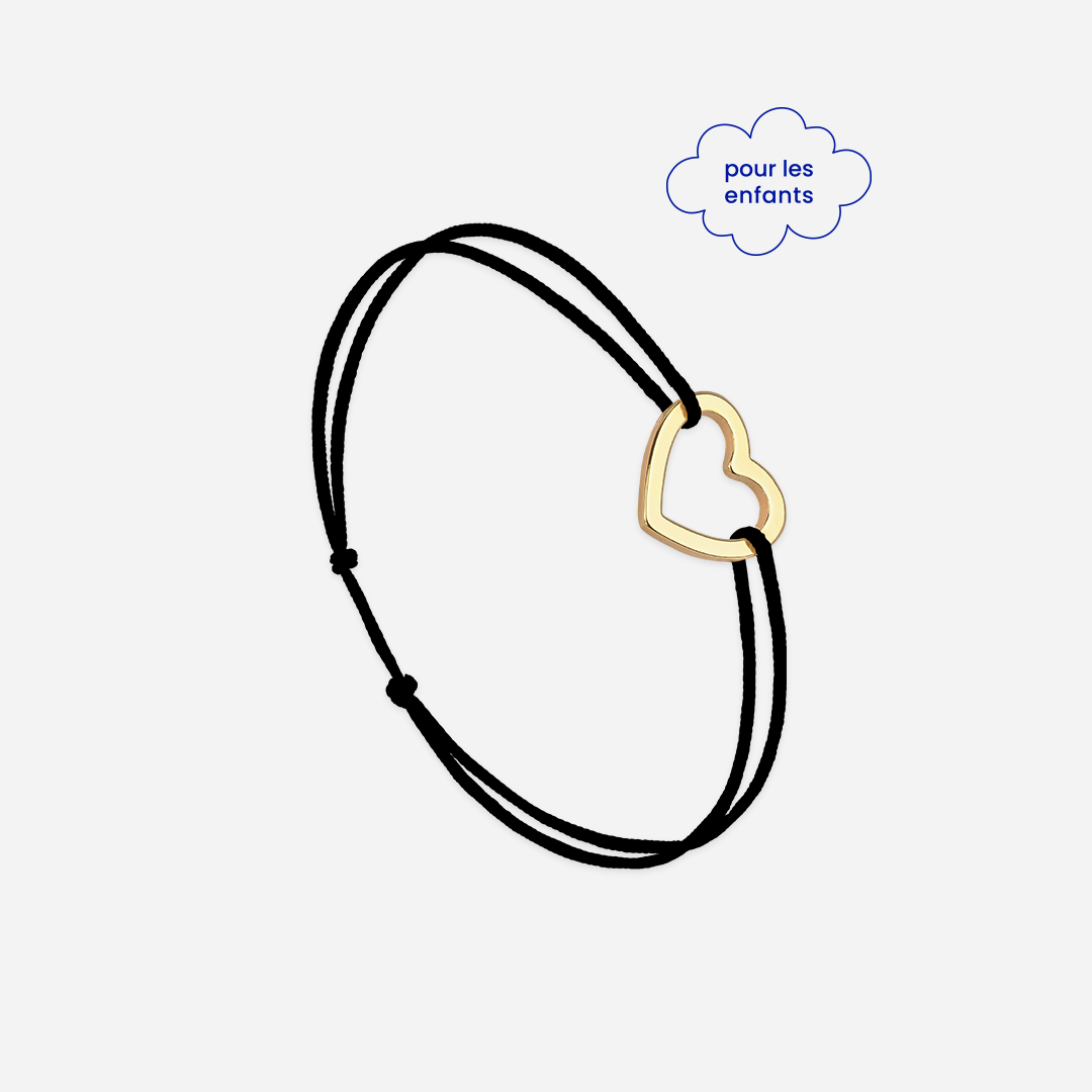 Bracelet Coeur Vide Noir  - Noir