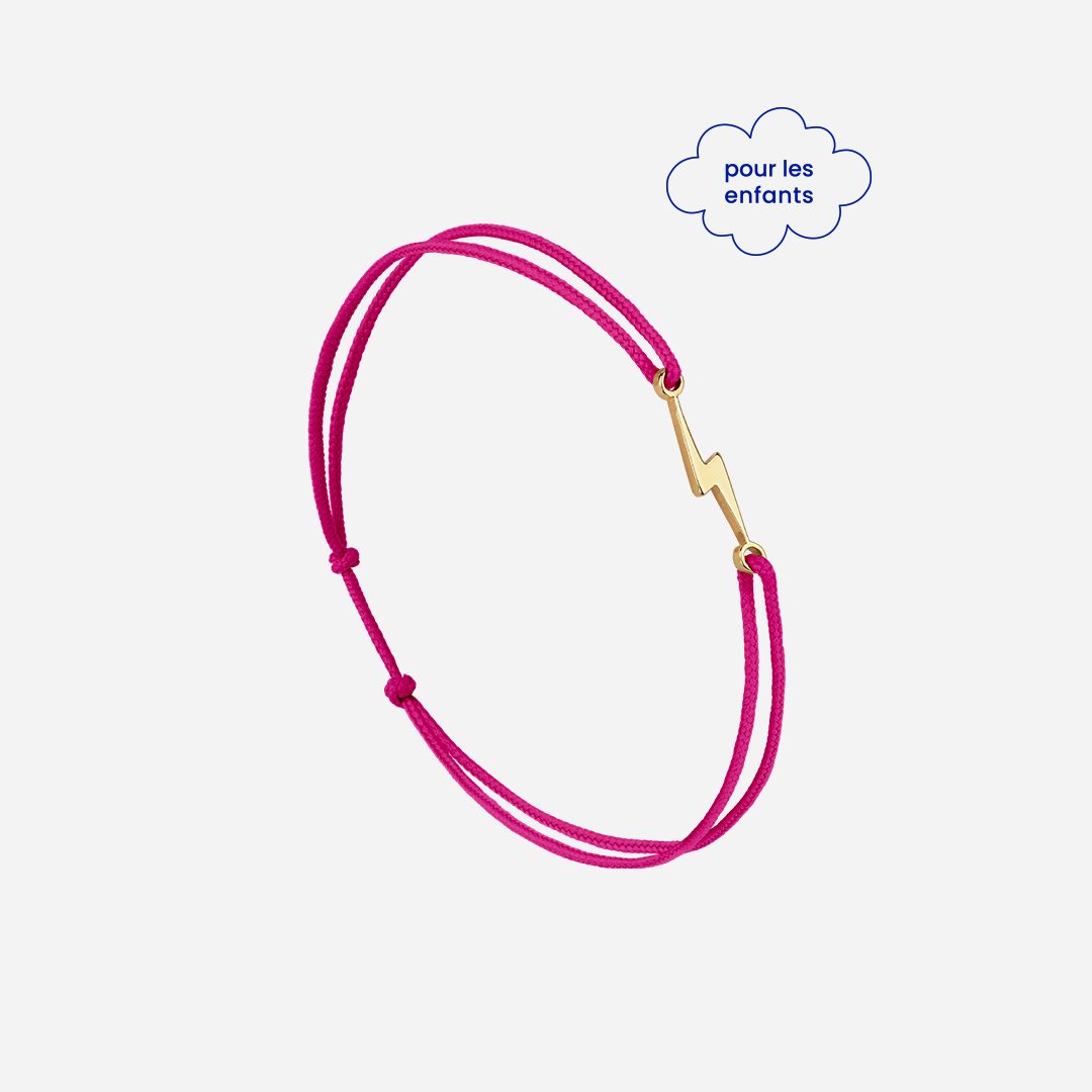 Fuchsia Pink Lightning Bolt Bracelet - Fuchsia Pink