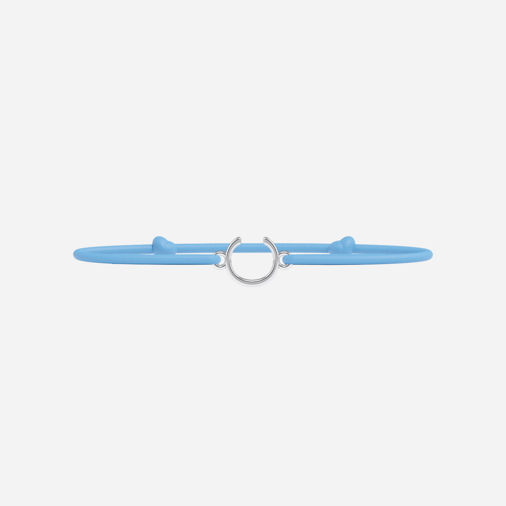 Bracelet Lettres Plaqué Argent Enfant - Bleu Ciel