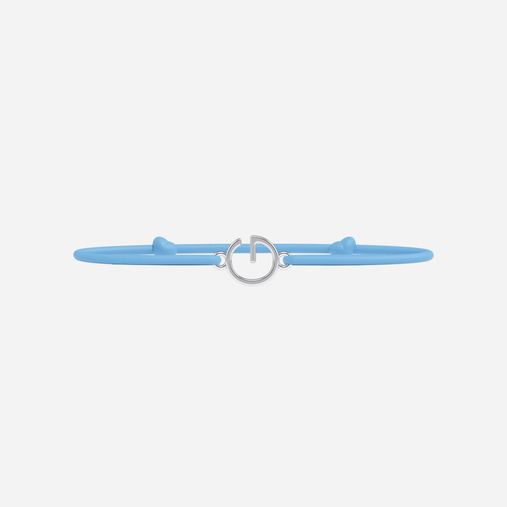 Bracelet Lettres Plaqué Argent Enfant - Bleu Ciel