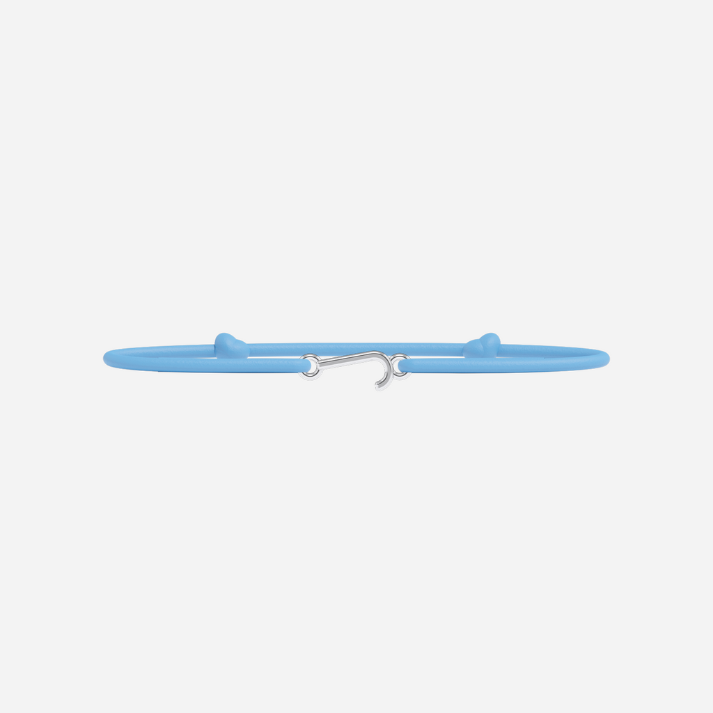 Bracelet Lettres Plaqué Argent Enfant - Bleu Ciel