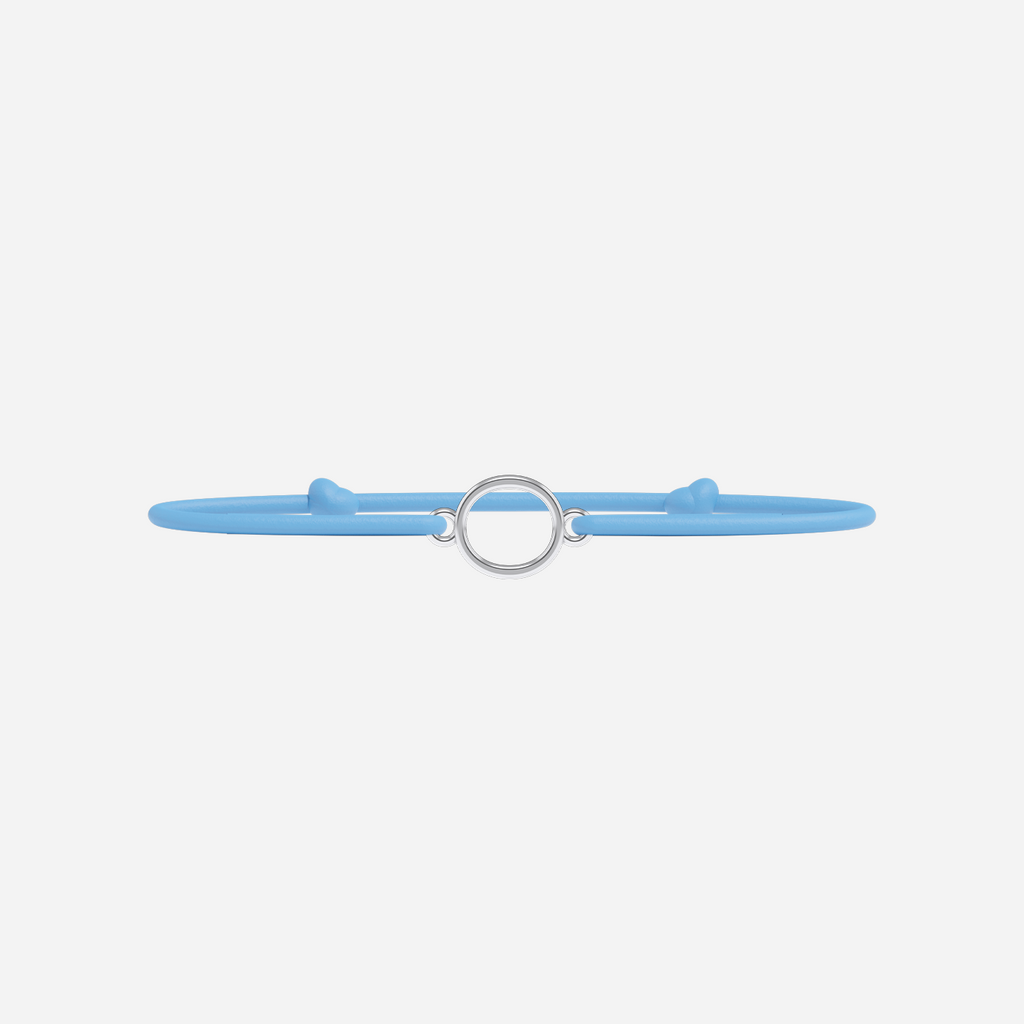 Bracelet Lettres Plaqué Argent Enfant - Bleu Ciel