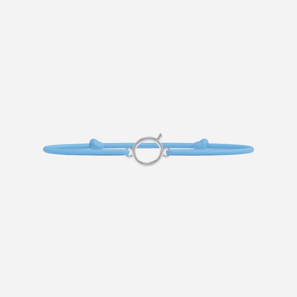 Bracelet Lettres Plaqué Argent Enfant - Bleu Ciel