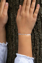 Children's Silver-Plated Letter Bracelet - Sky Blue