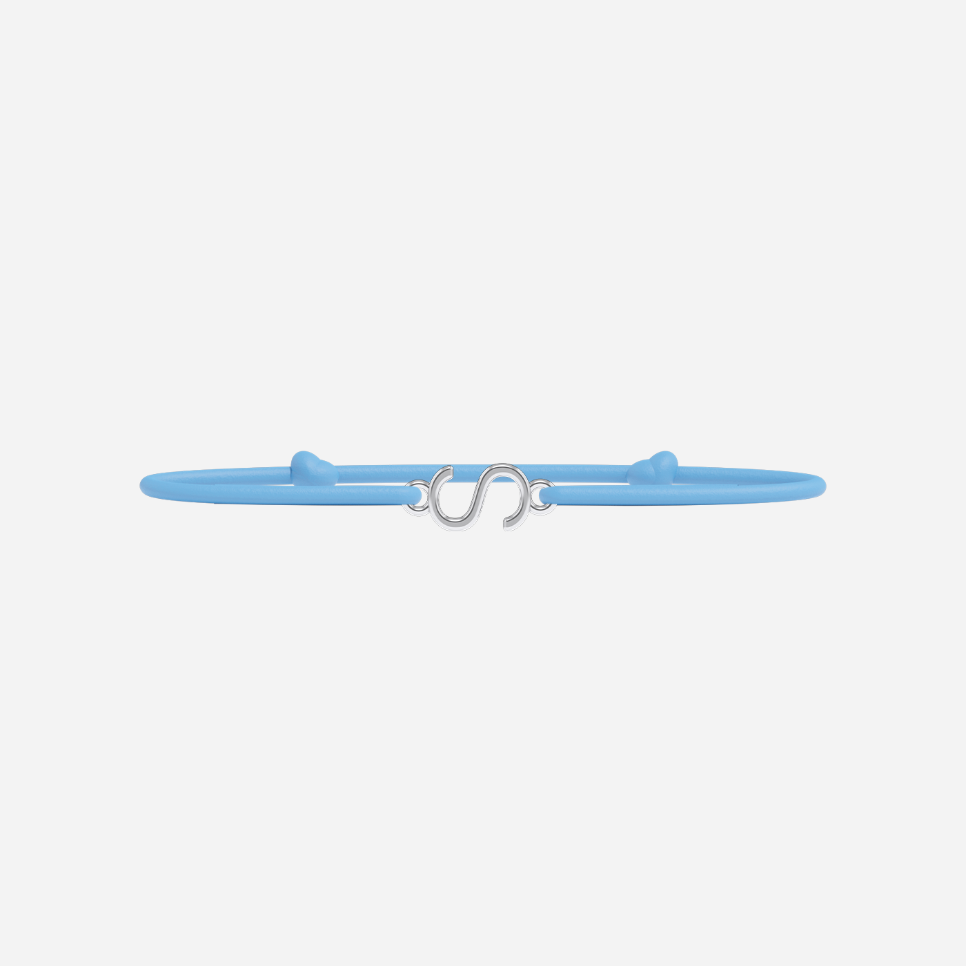 Bracelet Lettres Plaqué Argent Enfant - Bleu Ciel