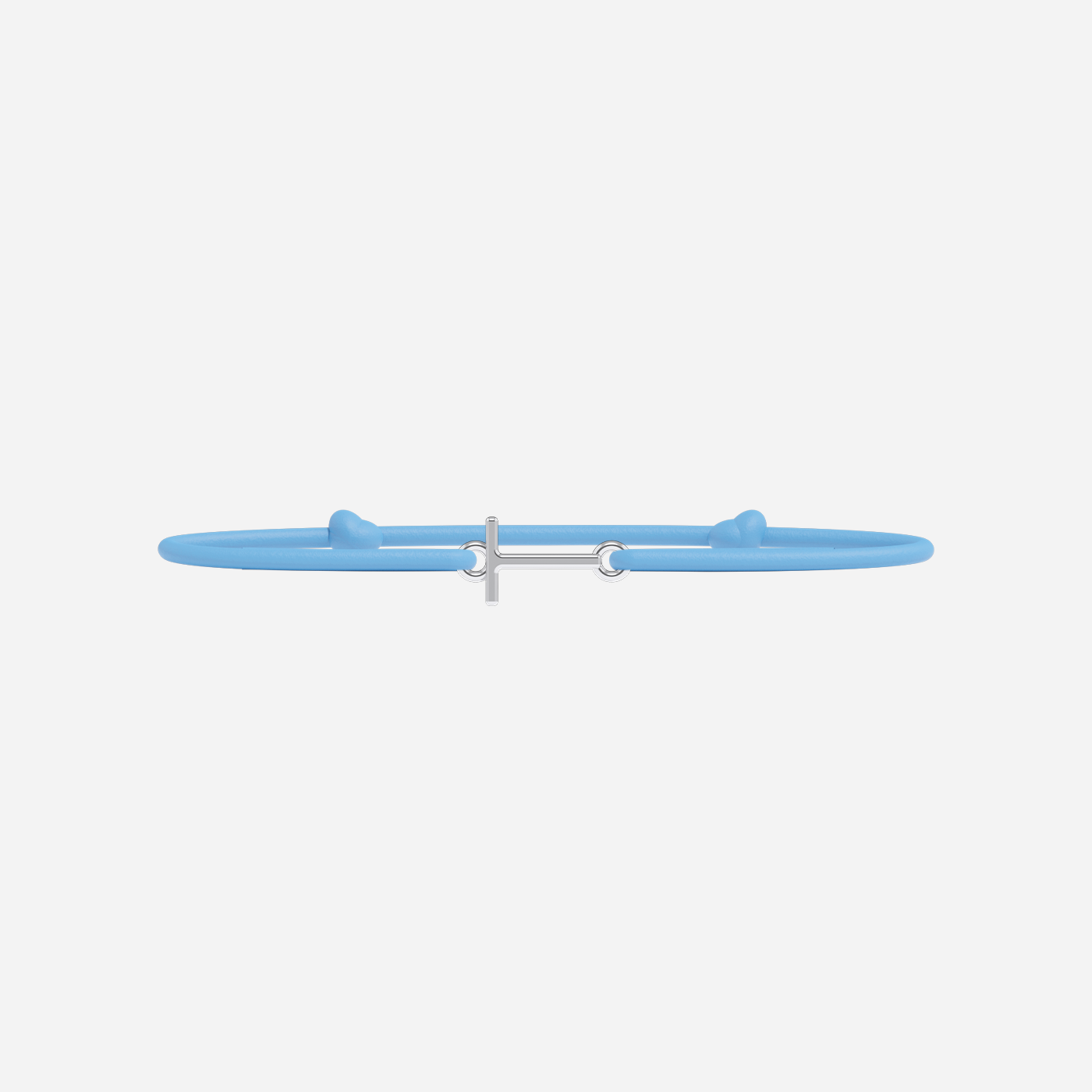 Children's Silver-Plated Letter Bracelet - Sky Blue