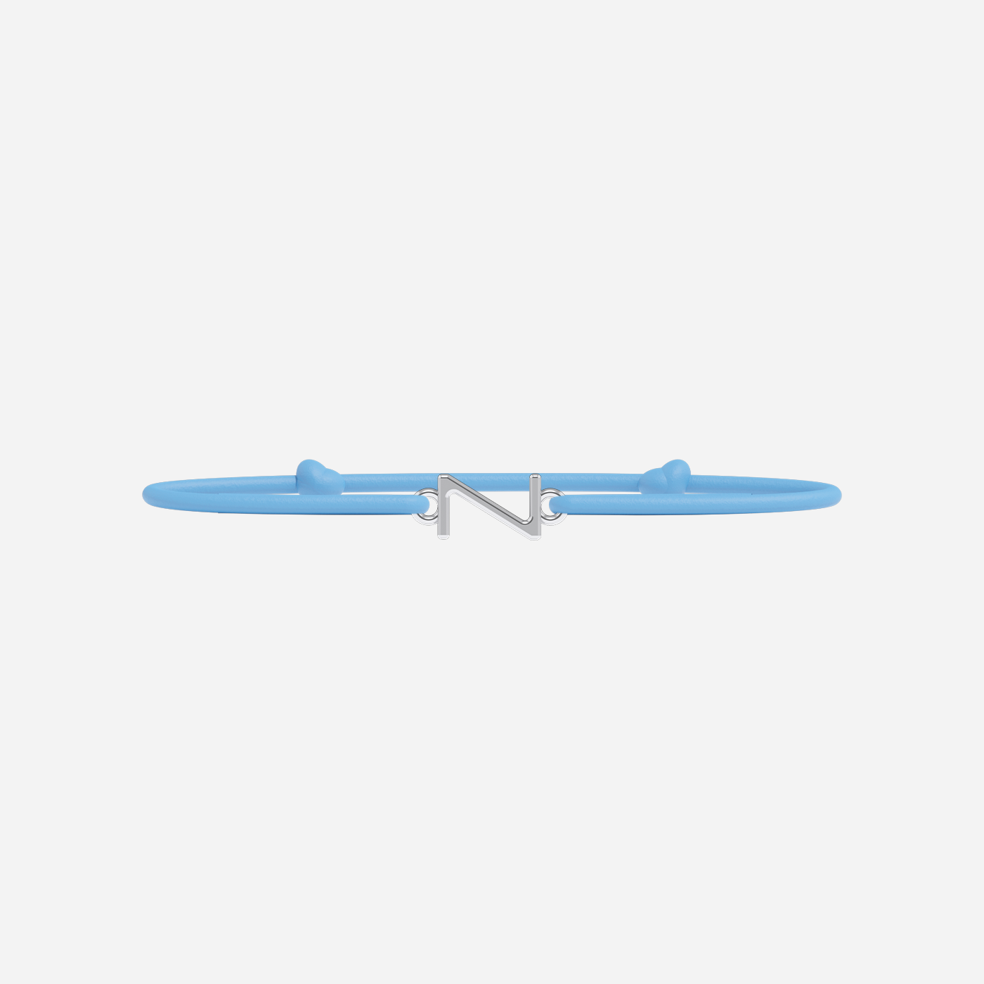 Bracelet Lettres Plaqué Argent Enfant - Bleu Ciel