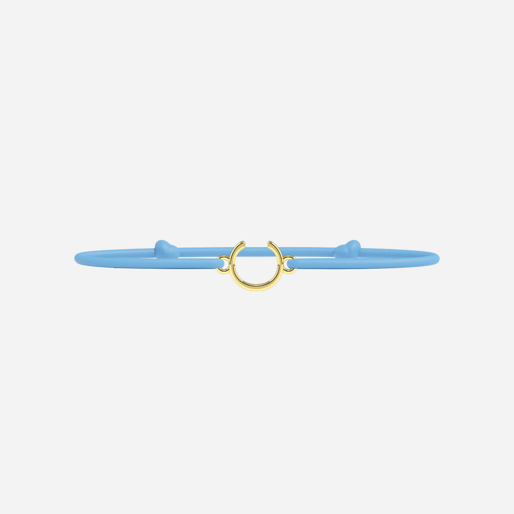 Bracelet Lettres Dorées Enfant - Bleu Ciel