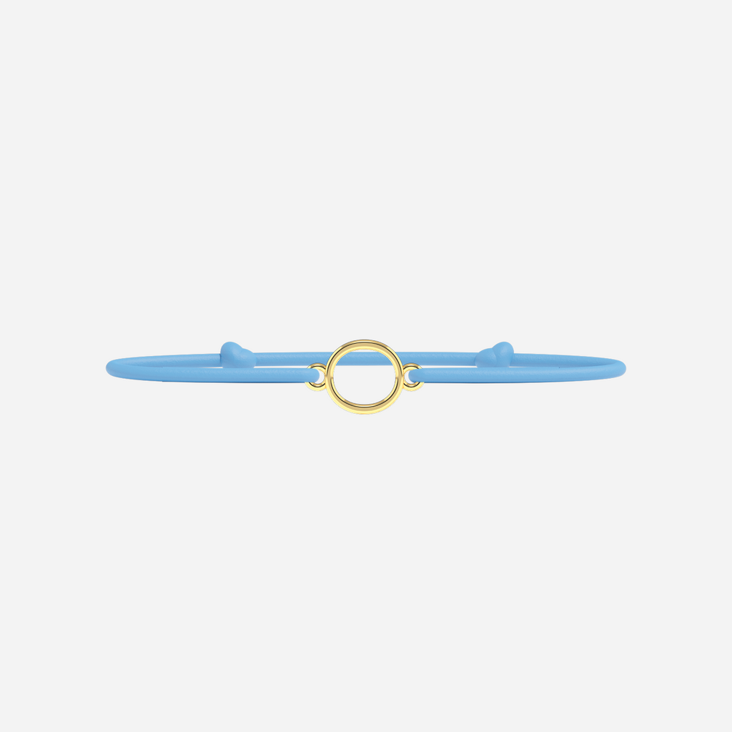 Bracelet Lettres Dorées Enfant - Bleu Ciel