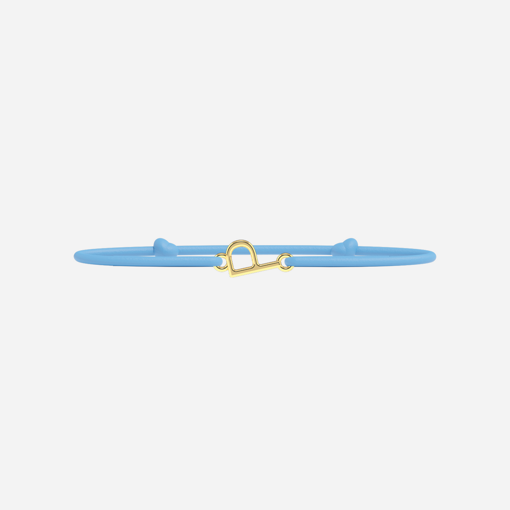 Bracelet Lettres Dorées Enfant - Bleu Ciel
