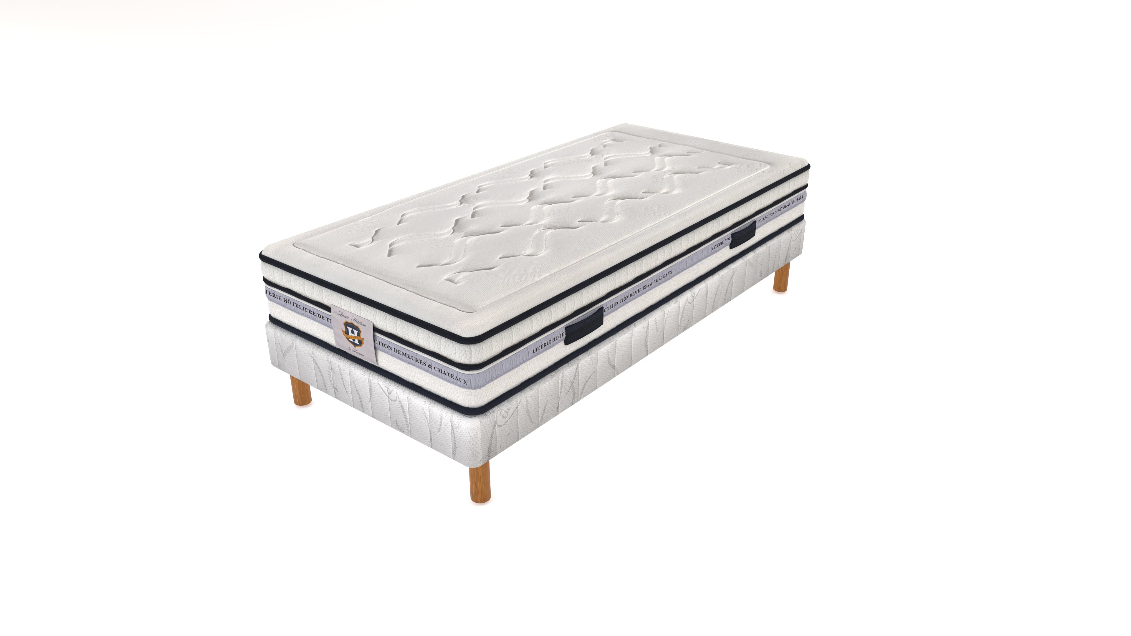 Chambourcy - Mattress + Box Spring Set - White/Black