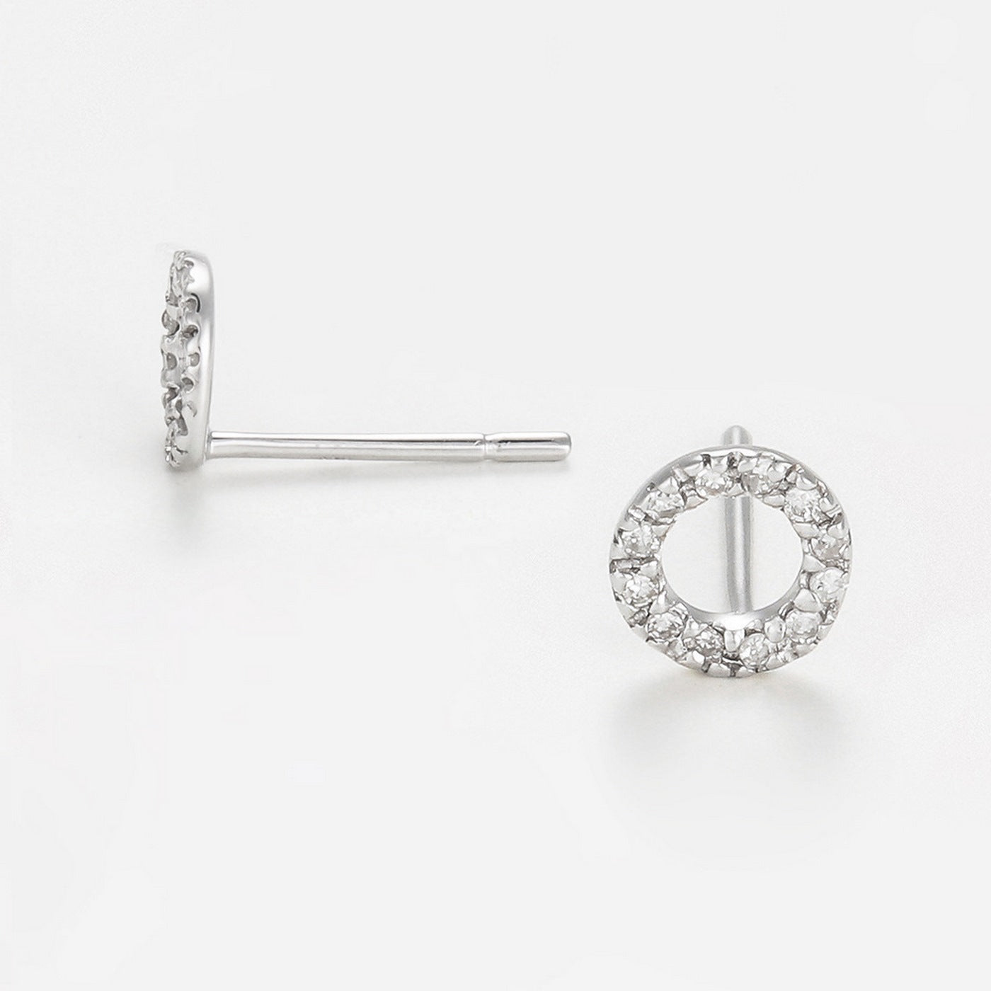 Pendientes "Simplicity" D 0.10" Simplicity" D 0.10Ct/24 - Oro blanco 375/1000