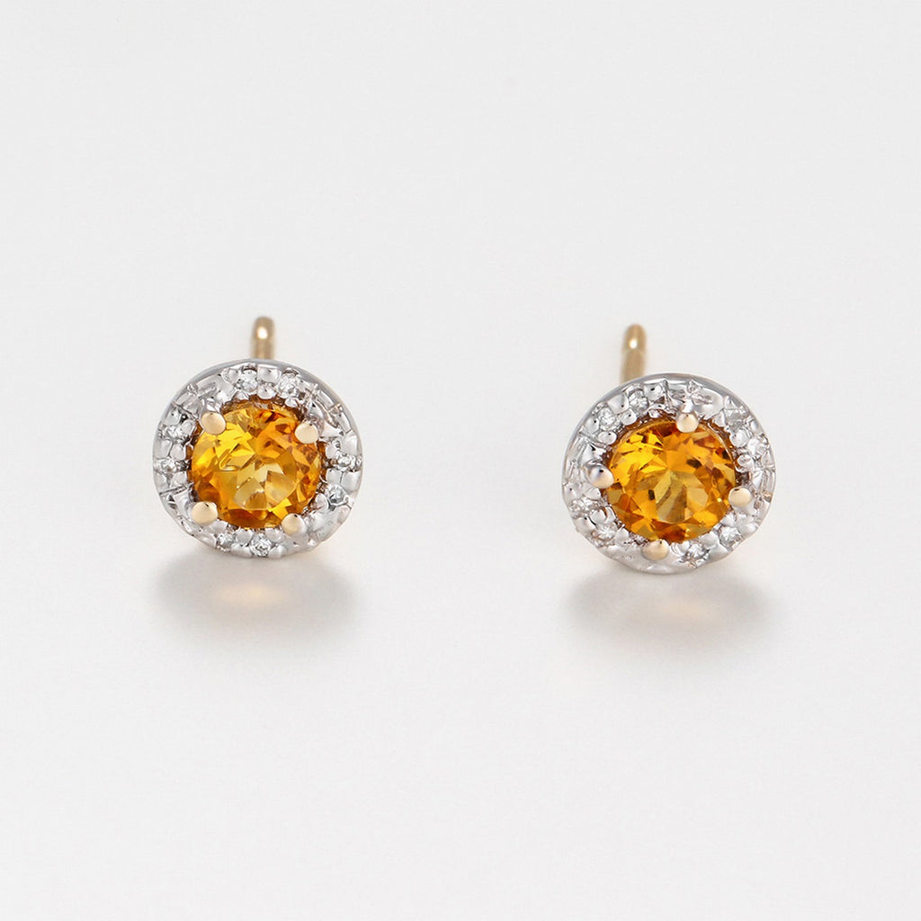 Pendientes "Popi" - D0.05/16 Y Citrino 0.46/2 - Oro amarillo 375/1000