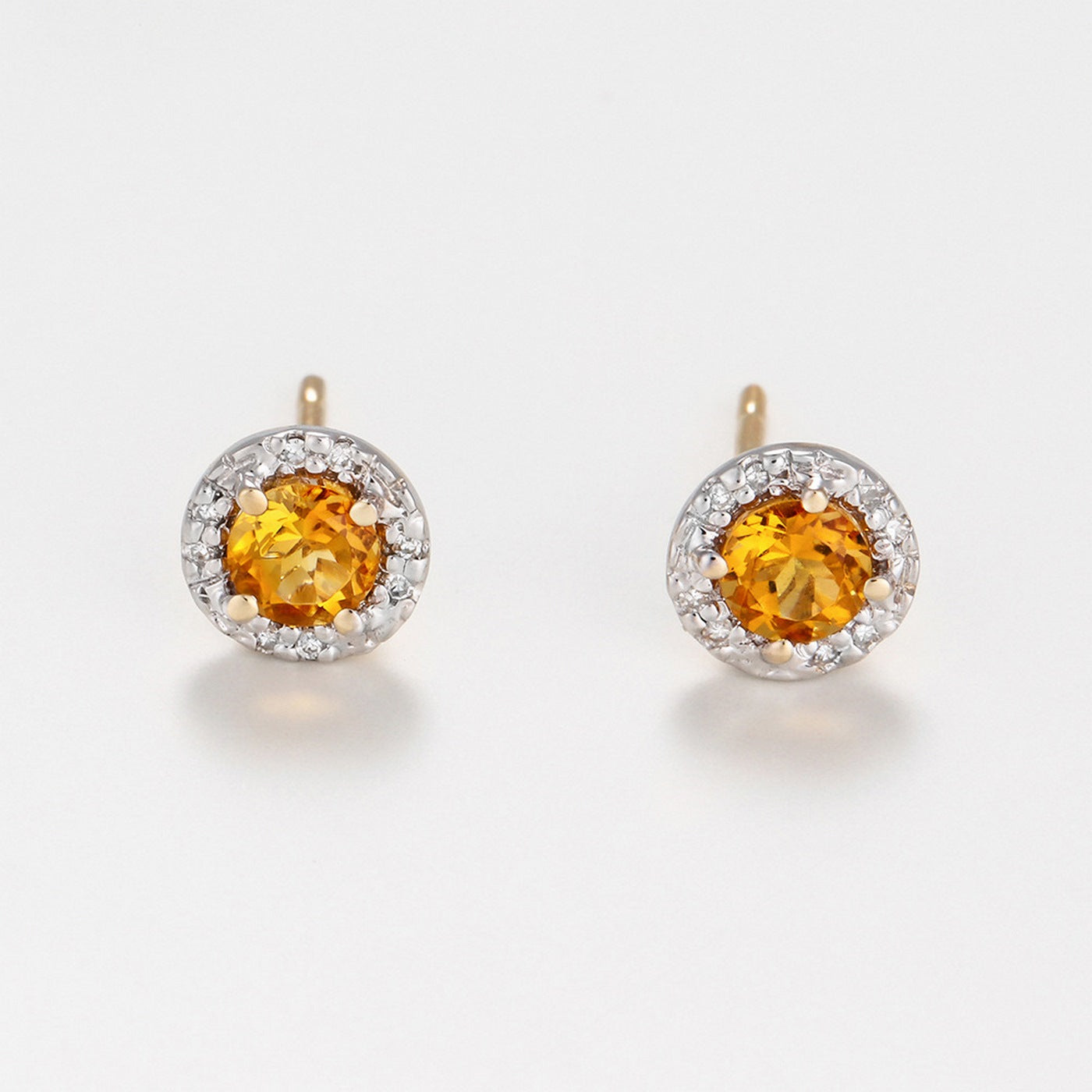Pendientes "Popi" - D0.05/16 Y Citrino 0.46/2 - Oro amarillo 375/1000