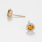 Pendientes "Popi" - D0.05/16 Y Citrino 0.46/2 - Oro amarillo 375/1000