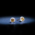 Pendientes "Popi" - D0.05/16 Y Citrino 0.46/2 - Oro amarillo 375/1000