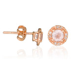 Kolczyki „Popi” z diamentami 0,05 ct/16 i różowym kwarcem: 0,46 ct/2