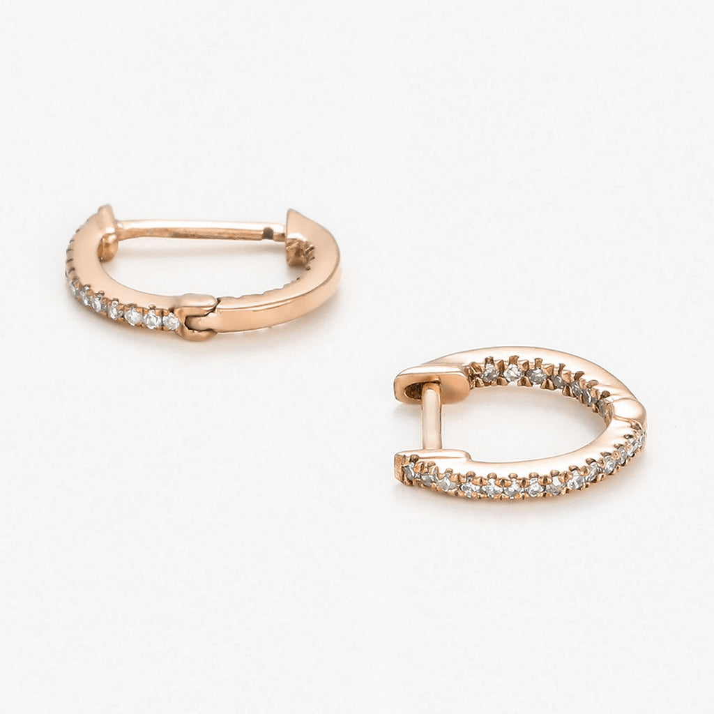 "Perfect Creole" Earrings D0.08/42 - 375/1000 Rose Gold