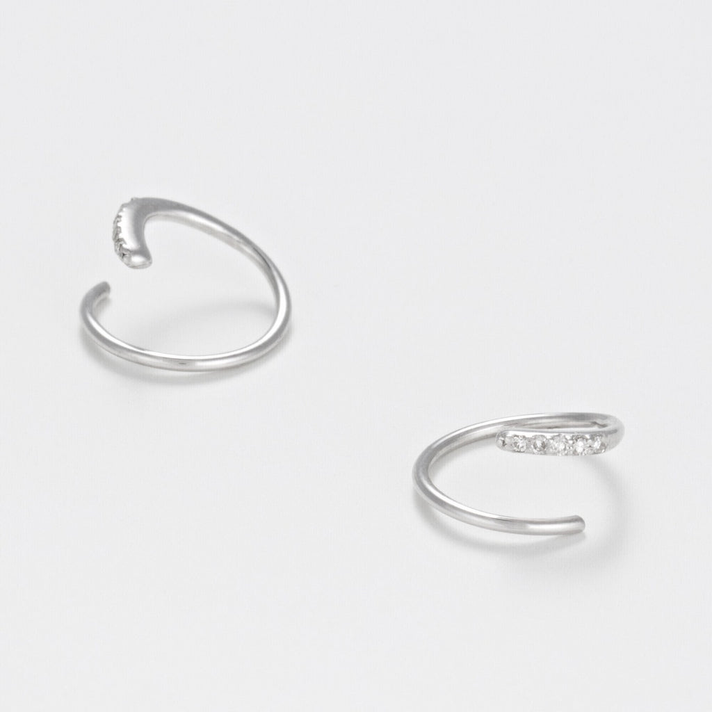 Boucles D'Oreilles "Joli Tourbillon Diamant" D0,03/10