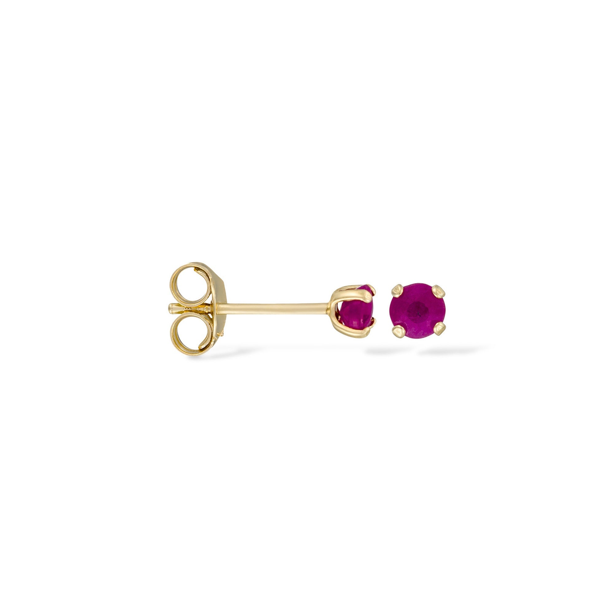 Boucles D'Oreilles "Little Red 3Mm" : 0,12Ct/2