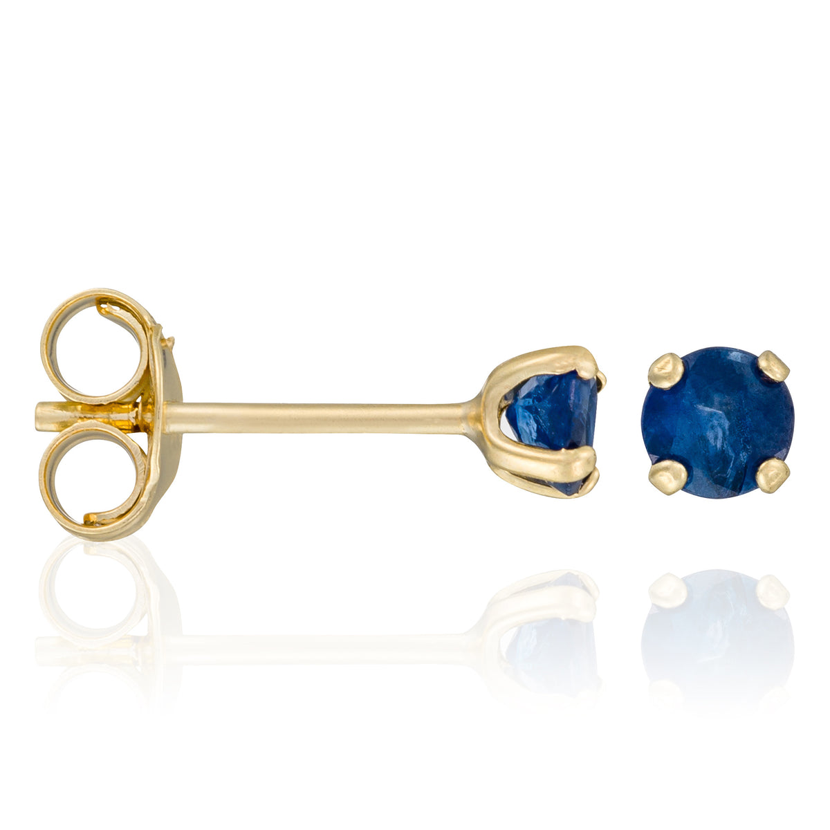 Kolczyki „Little Blue 3 mm: 0,15 ct/2” z żółtego złota próby 375