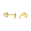 Pendientes infantiles "Joyeux Dauphin" Oro amarillo 375/1000