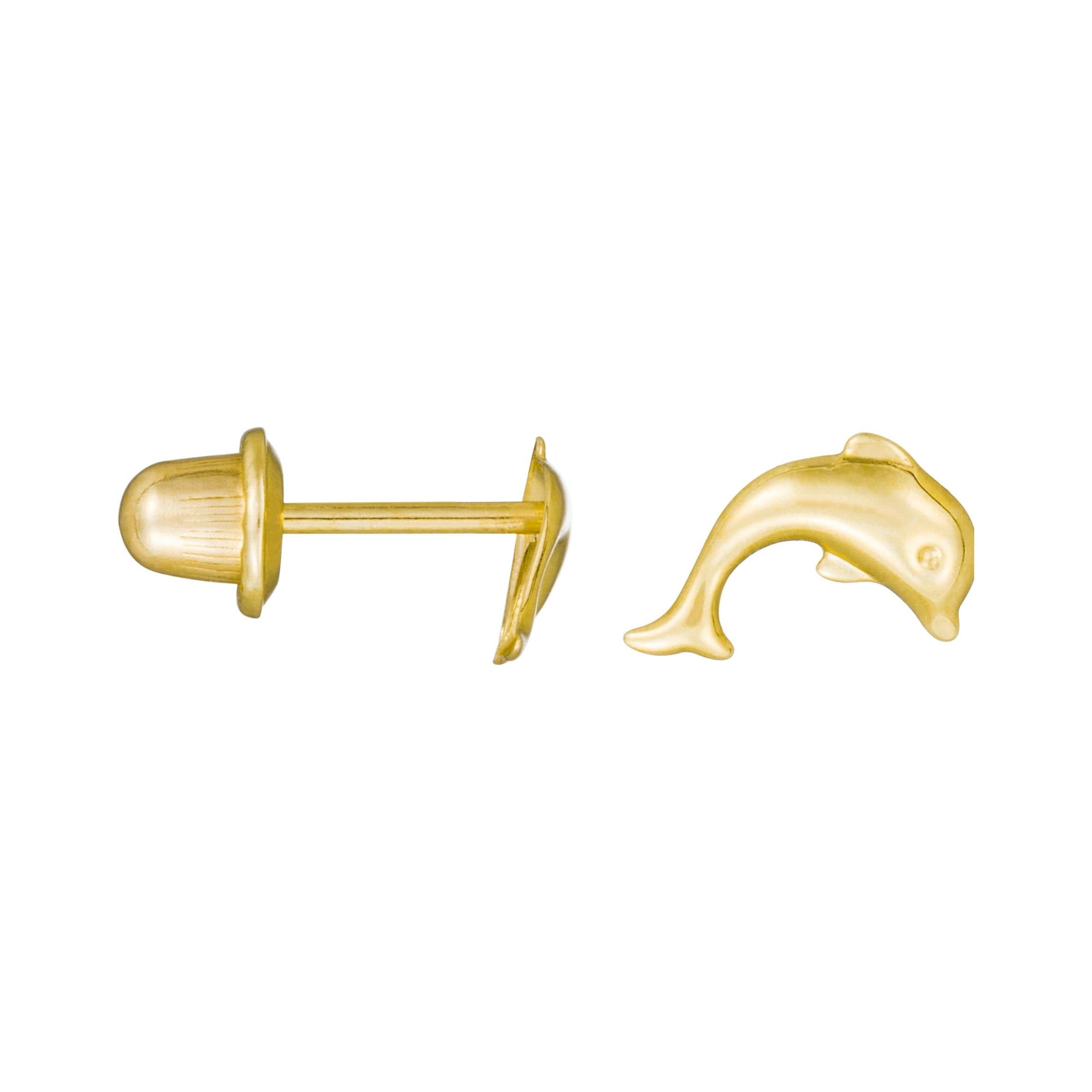Pendientes infantiles "Joyeux Dauphin" Oro amarillo 375/1000