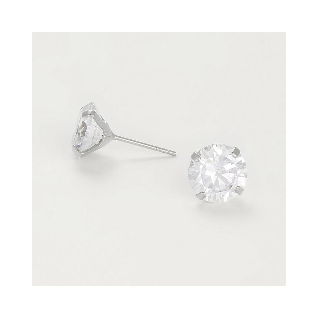 Pendientes “Simply You 8Mm” Oro Blanco 375/1000 Y Circonitas
