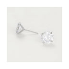 Pendientes “Simply You 8Mm” Oro Blanco 375/1000 Y Circonitas