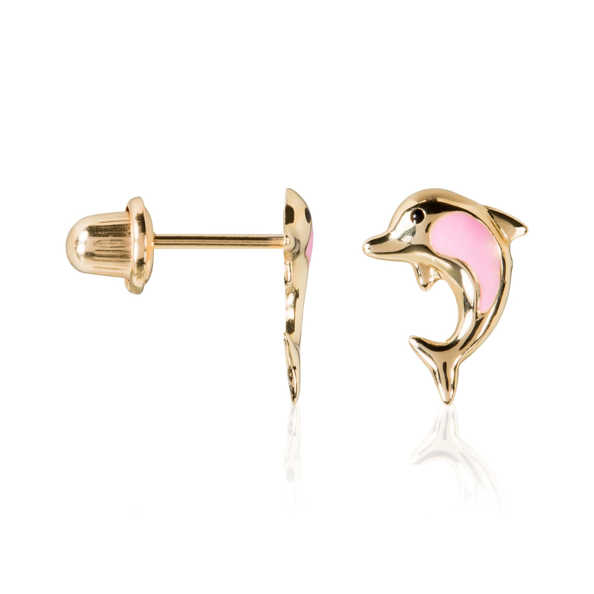 Pendientes infantiles "Maman Dauphin" Oro amarillo 375/1000