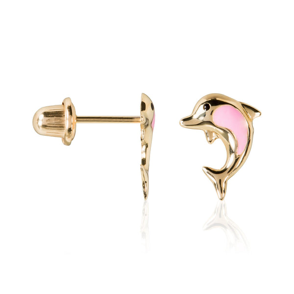 "Maman Dauphin" Children's Earrings 375/1000 Yellow Gold