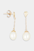 Pendientes “Aueri” en Oro Amarillo 375/1000 y Perla