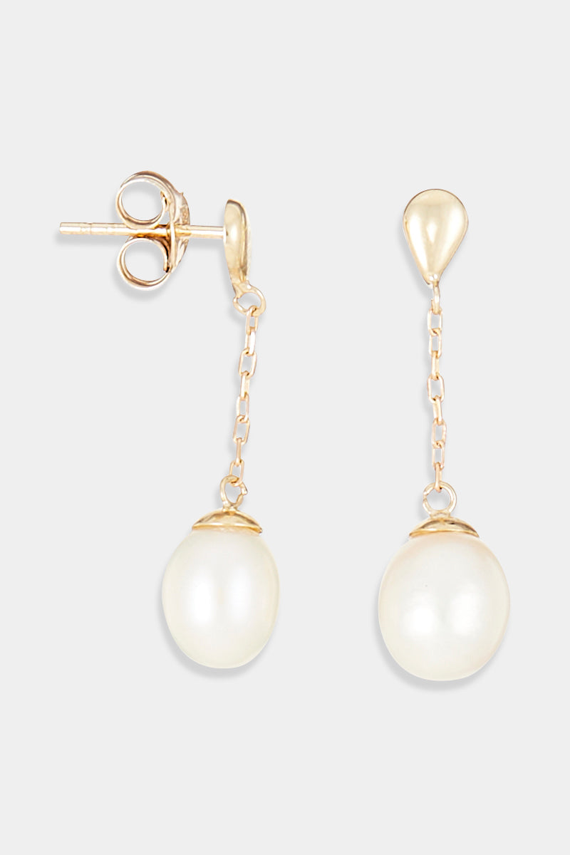 Pendientes “Aueri” en Oro Amarillo 375/1000 y Perla