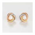 “April” Earring 375/1000 Tricolor Gold And Pearl