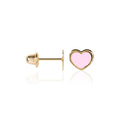 Pendientes infantiles "Corazón rosa" Oro amarillo 375/1000