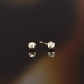 375/1000 Yellow Gold “4Mm Ball” Earrings