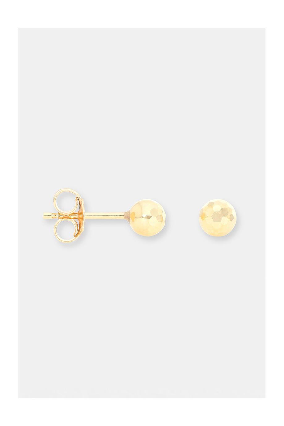 375/1000 Yellow Gold “4Mm Ball” Earrings