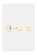 375/1000 Yellow Gold “4Mm Ball” Earrings