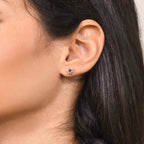 Boucles D'Oreilles "Marguerite Rubis" 0,23Ct/2