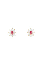 Boucles D'Oreilles "Marguerite Rubis" 0,23Ct/2