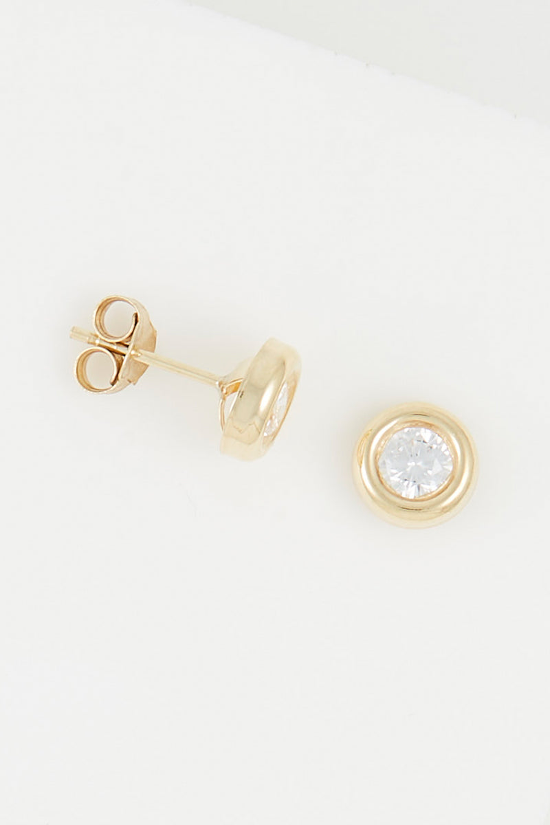 Boucles D'Oreilles "Precious" Or Jaune 375/1000 Et Zirconium