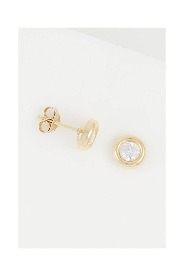 “Precious” Earrings 375/1000 Yellow Gold And Zirconium