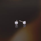“Simply You 3Mm” 375/1000 White Gold And Zirconium Earrings