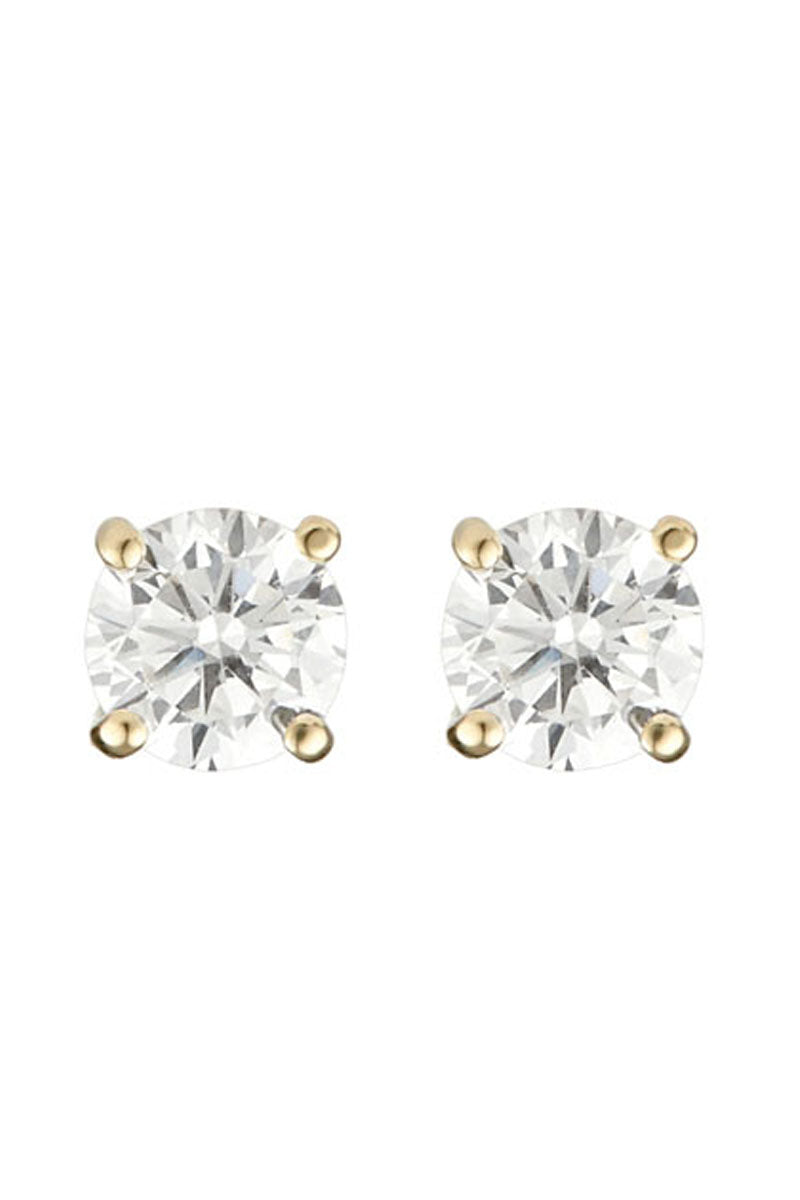 Boucles D'Oreilles "Simply You 3Mm" Or Jaune 375/1000 Et Zirconium